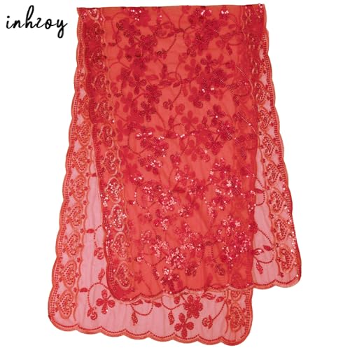 inhzoy Shiny Sequins Mesh Scarf Shawls Wrap 1920s Vintage Shoulder Shrugs Cape Dress Accessory2