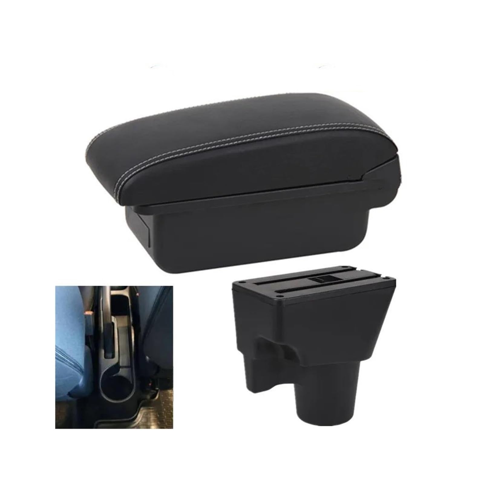 OOPUHKSY For Kia For Picanto For Picanto 3X-Line Car Armrest Storage Box Interior Parts Car Accessories Armrest Box(A3 white line No USB)