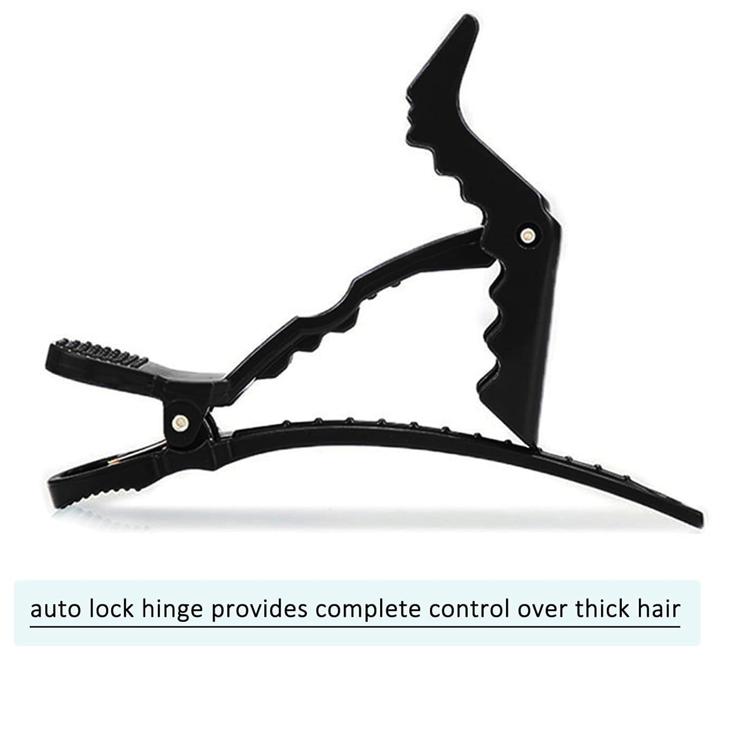 Miramar 10x Crocodile Hair Clips Barrette,Professional Styling Hair Clips,Sectioning Clamp for Thick Hair,with Nonslip Grip and Wide Teeth for Salon Home Use Women and Girls (Pack Of 10, Black) 1