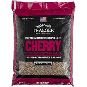 Traeger Grills Cherry 100% All-Natural Wood Pellets for Smokers and Pellet Grills, BBQ, Bake, Roast, and Grill, 20 lb. Bag