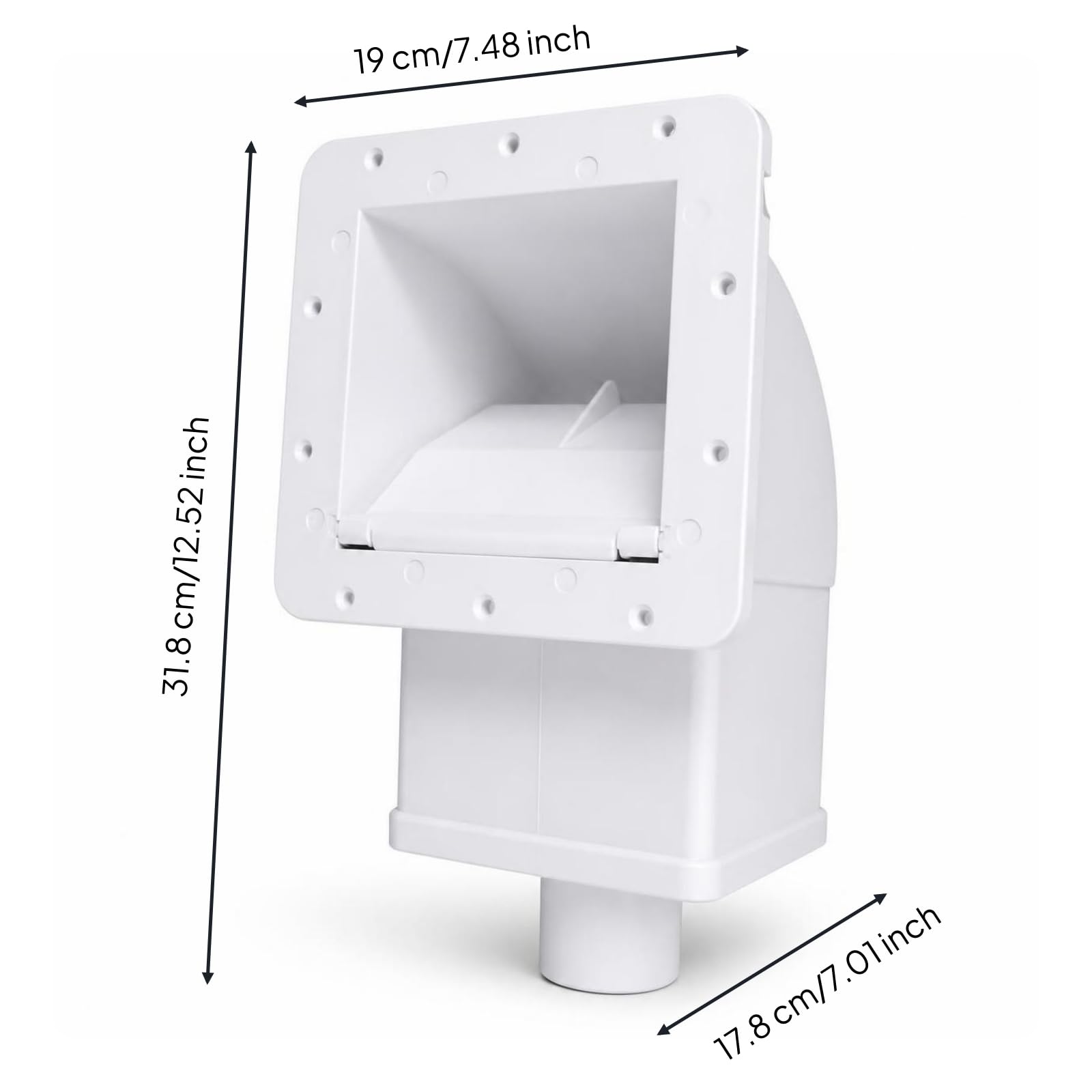 Colcolo Skimmer de Pared para Piscina Skimmer Desnatador Recolector Depurador con Compuerta y Canal Inclinado Que Impide Que la Suciedad Retorne al Agua