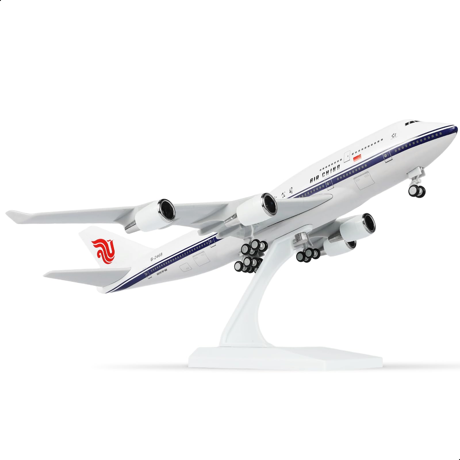 1/240 Air China 747 Modèle d'avion Boeing 747 avec support (longueur 12 pouces) Kit de modélisme préfabriqué pour adultes - Cadeaux créatifs du monde de l'aviation