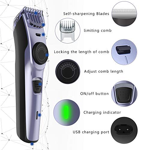 FIGROL Hair Clippers,Professional Cordless Rechargeable Hair Trimmer,Electric Hair&Beard Clipper with 2 Guide Combs,Haircut Kits for Men,Families