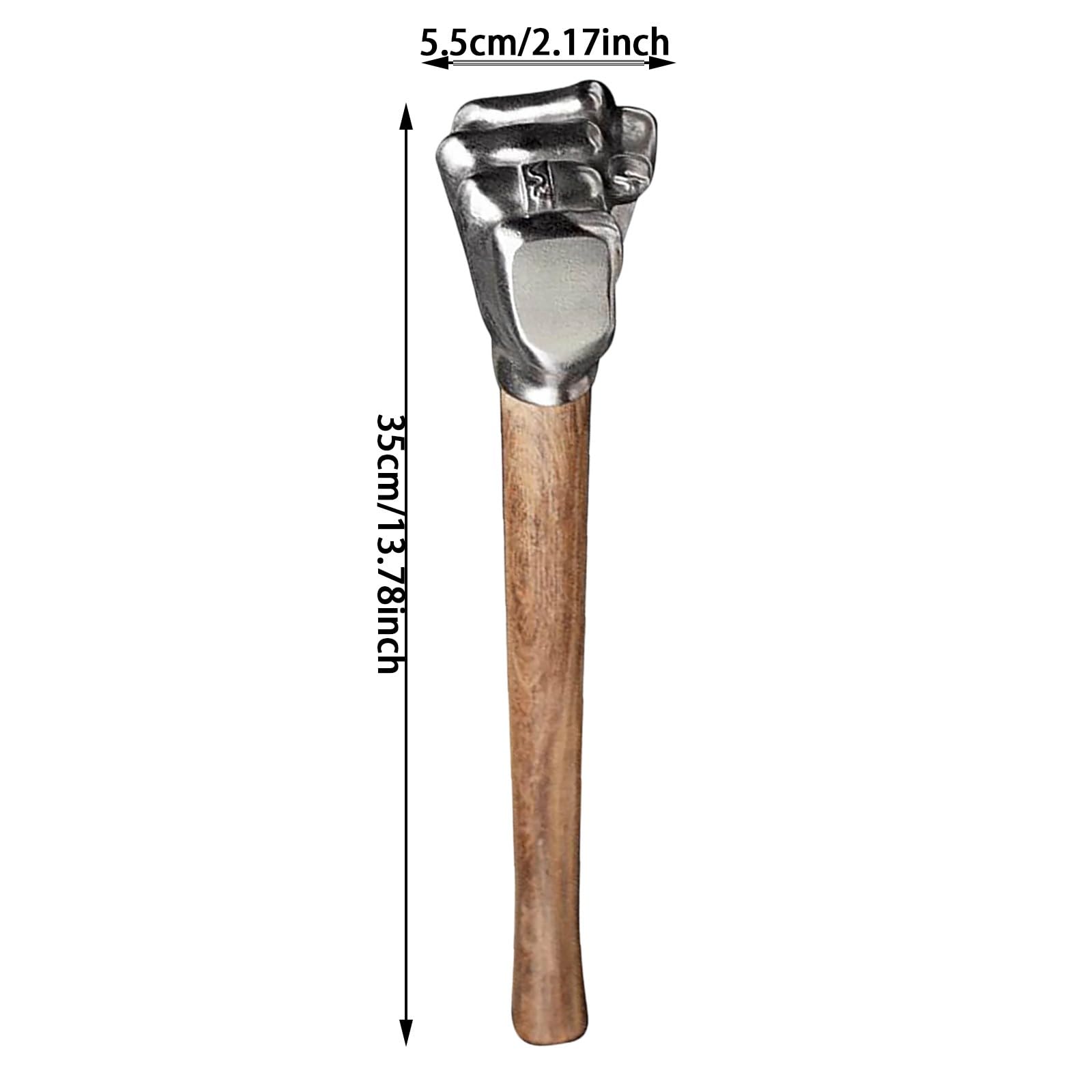 Edelstahl Faustform, Dekorativer Fausthammer, Hammer, für Zuhause, Auto, Outdoor, Camping, Rosen-Holzgriff, Bastelhammer, dekoratives Ornament, für leichte Aufgaben im Notfall