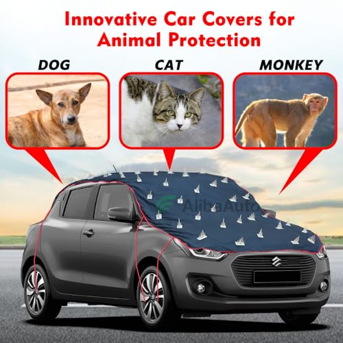 Image of WALSER Spike Car Cover for MG Comet EV | Anti-Climb Nail Guard for Dogs & Monkeys | Protects Bonnet, Roof & Dicky | UV, Dust & Snow Protection | Spike Cover with 4 Adjustable Hook