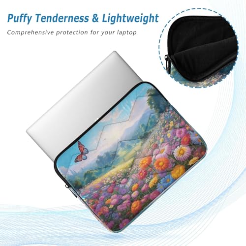 Funda para portátil 13-14 pulgadas con diseño flores y mariposas miniatura 5
