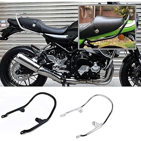 Lorababer Motorcycle Passenger Rear Back Hand Grab Bars,Steel Handle Bar Grab Rail Rear Seat Rail Compatible with K-awasaki Z900RS Z 900RS Z 900 RS 2018 2019 2020 2021 2022 2023 Accessories (Chrome) Cover