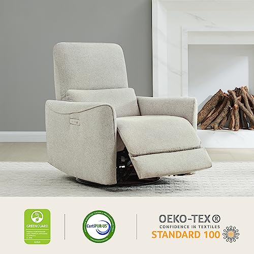 Chita Power Recliner Swivel Glider, Upholstered Living Room Reclining Sofa Chair With Lumbar Support, Dove Grey #TOP5