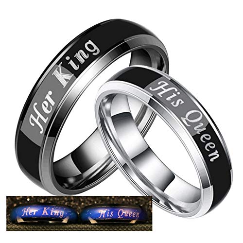 Bague couple gravée en acier inoxydable le cadeau idéal pour la Saint-Valentin