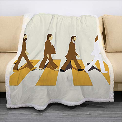 The Beatles Couverture plaid polaire extra douce et chaude pour lit et jupe, plaid pour adultes et enfants, 100… - Les Beatles, Paul McCartney, John Lennon, RIngo Starr, George Harrison The Beatles Couverture plaid polaire extra douce et chaude pour lit et jupe, plaid pour adultes et enfants, 100…