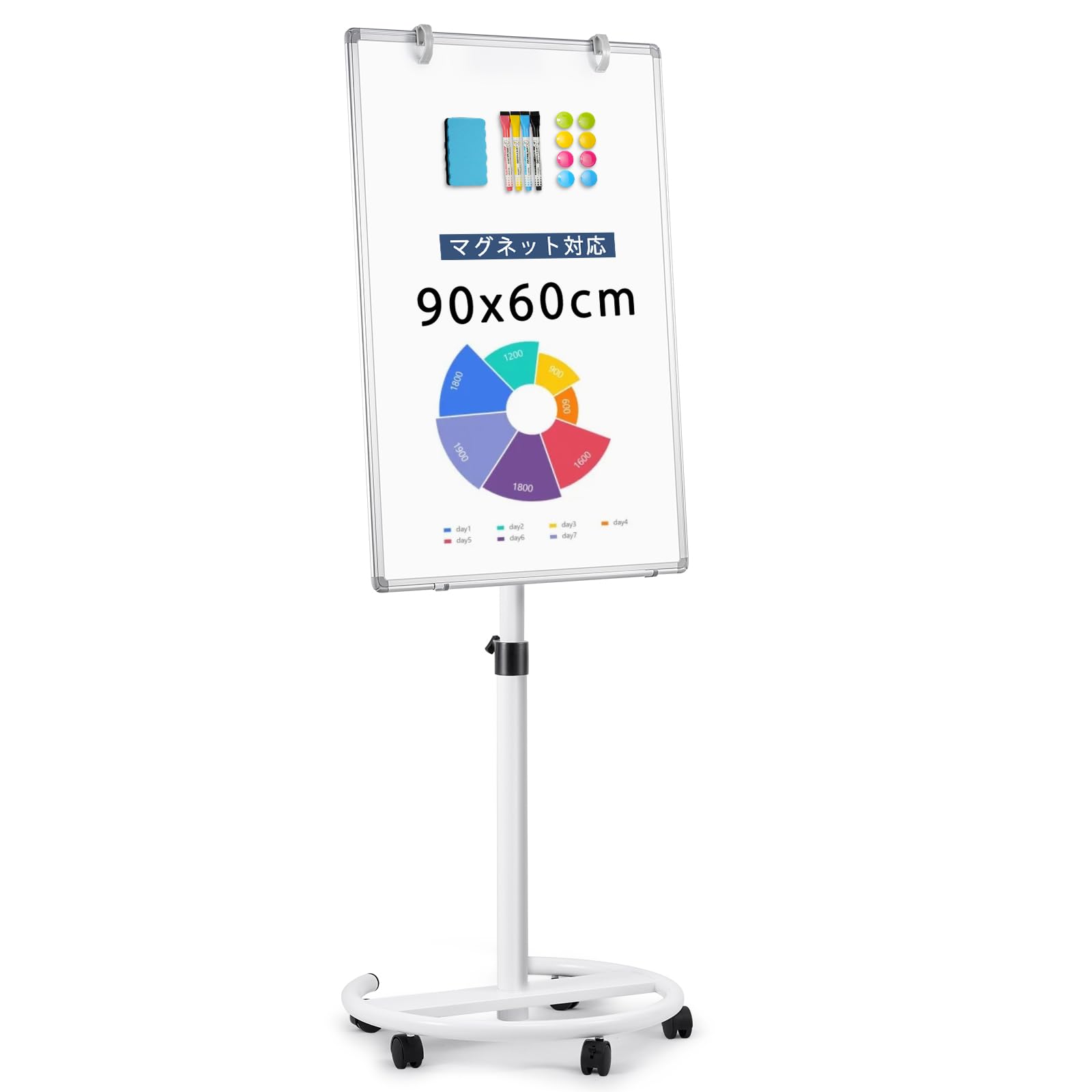 Amazon.co.jp: Walspax ホワイトボード 脚付き 60x90cm 縦長