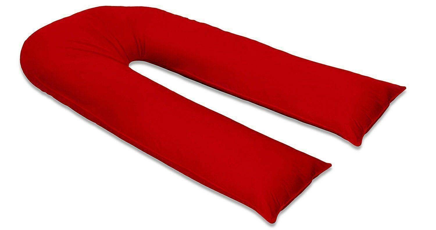 U Shaped Pillowcase Cover Red U Cover 9Ft Only Pregnancy Maternity Nursing Full Body Pillowcase Cover 9Ft Pillowcase Cover Red Only By Comfort Collections.
