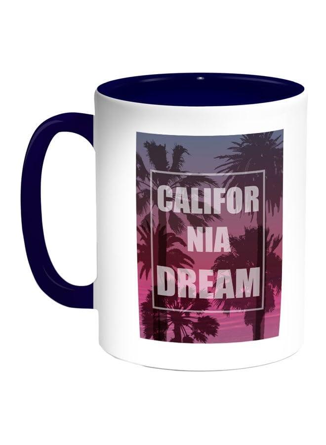 RYN California Dream Printed Coffee Mug 11 Ounce Pink/White/Blue RYNMG3033