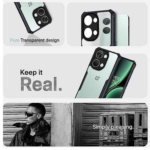 Image of Pikkme OnePlus Nord 3 5G Back Cover | Crystal Clear Transparent Back | Ultra Hybrid | Full Camera Protection | Raised Edge | Bumper Back Case (Black)
