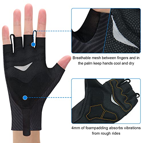 Souke Sports Cycling Gloves Road Bike Light Weight Padded Half Finger Biking Gloves Breathable Anti-Slip Shock-Absorbing Bicycle Gloves For Men Women #TOP1
