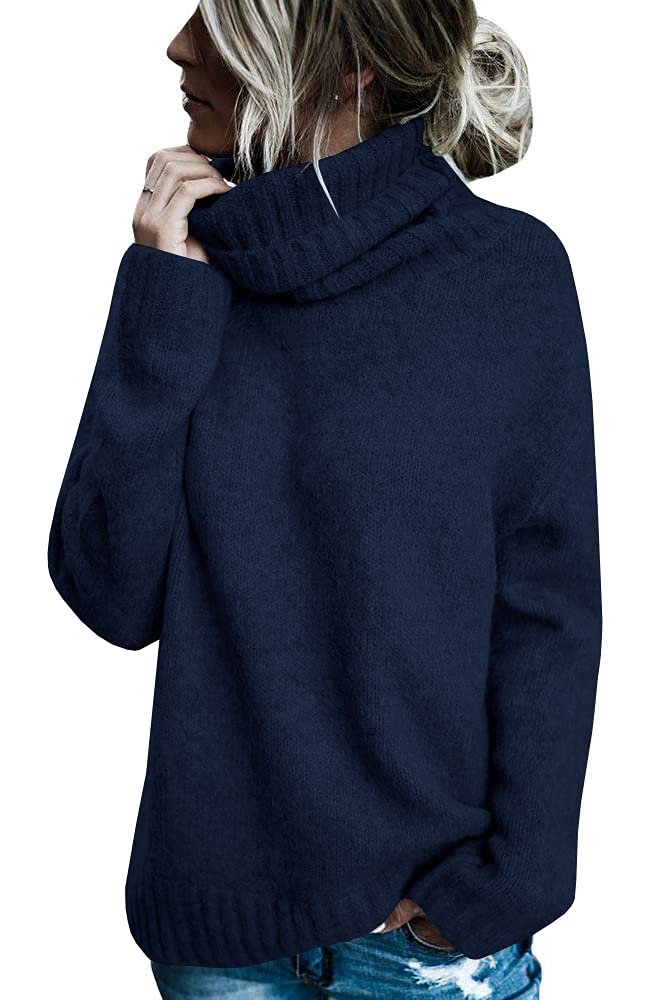 FISACE Womens Oversized Turtleneck Pullover Sweater Cable Knit Sweater Tops | Long Sleeve,Slouchy,Fall,Winter,Lightweight,Loose,Trendy,Casual,Sexy