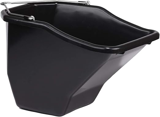 Little Giant® Plastic Better Bucket | Horse Feed Bucket | Ergonomically Designed | Flat Back Bucket | Made in USA | 20 Quarts | Black