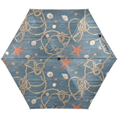 Parapluie de voyage pour soleil et escapades estivales bleu étoile de mer