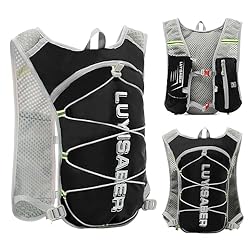 Flintronic 1PCS Chaleco Hidratacion Trail Running ...: 🚲【Diseño único】: correas ajustables y personalizadas para hombros y pecho garantizan la practicidad y belleza del producto, satisfacen las necesidades de personas de diferentes tamaños y evitan que las mochilas reboten mientras corren. El diseño únic...
