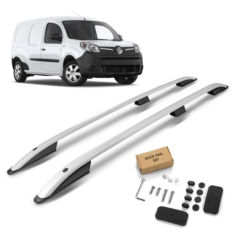 CHROMEMASTER | Les Barres de Toit Compatible avec Renault Kangoo L1 | Standard Court 2008-2022; Rails de Toit Conçus pour Le Montage de Barres de Toit, de Coffres de Toit, de Porte-vélos | Aluminium