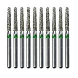 10 Pack of Diamond Burs FG Round End Taper - Multi-Use Friction Grip Burs (10 Burs Per Pack) ISO 856-012 to...