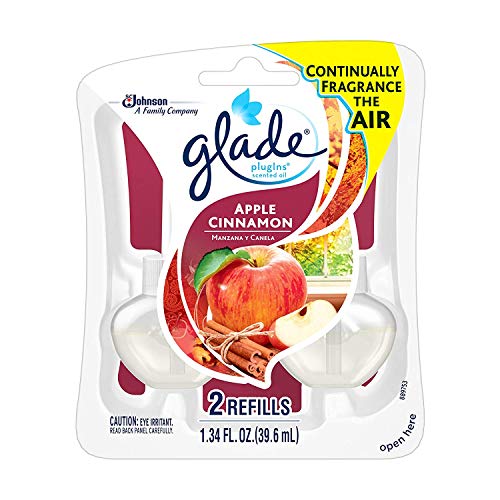 Glade Plugins Scented Oil, 1.34 fl. oz, 2Count. (Apple Cinnamon, Pack of 6)