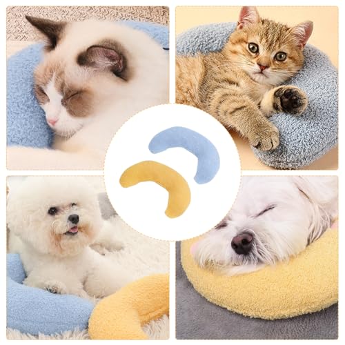 Cerioll Kissen für Katzen Hunde U-förmiges Kissen zum Schlafen, 2 Stück U förmige Kissen für Katzen, Beruhigungskissen für Hunde, Kissen für Katzen, U-förmiges Kissen zum Schlafen, Ausruhen, Spielen