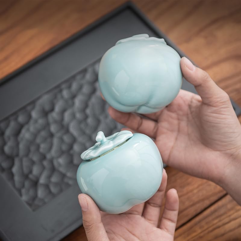 HLTYGWX Zuckerdose Teedose Keramik Kleine versiegelte Dose Pu'er Schwarz- und Grüntee-Aufbewahrungsdose Tragbare Teedose Teekanister