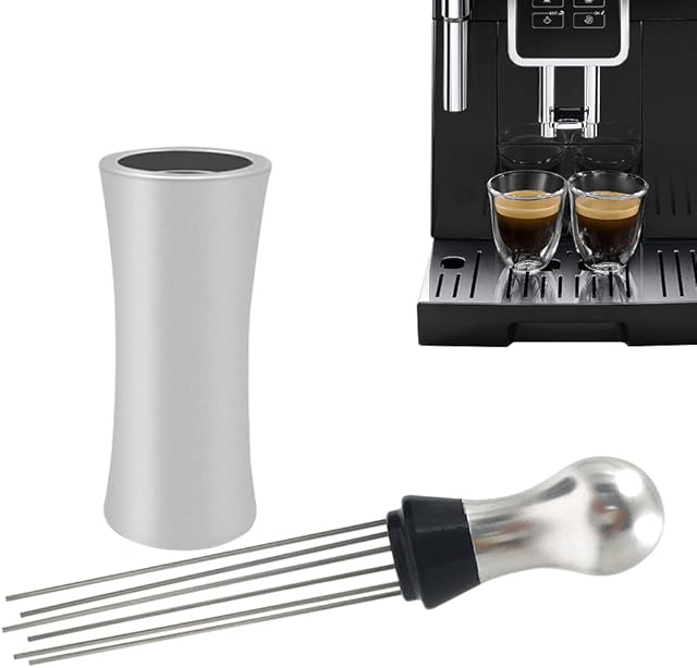 Roadtime Espresso Coffee Needle Stirrer with Stand, 304 Stainless Steel Coffee WDT Tool, Professional Barista Stirring Tool for Espresso Distribution (Silver)
