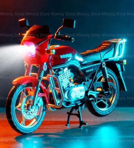 Image of Compatible for Suzoki GS125 Motorcycle DieCast Model, Suspension and Hand Free Roller, Toy Motorcycle Collection with Music Lighting Toy for Kids (Suzoki GS125-Multicolor)