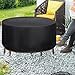 Okrągły pokrowiec na patio wodoodporny,Okrągły pokrowiec na stół tarasowy wodoodporny - Anti-Fading, wodoodporny pokrowiec na patio do mebli ogrodowych Sofa segmentowa, zestaw do jadalni Jasufud