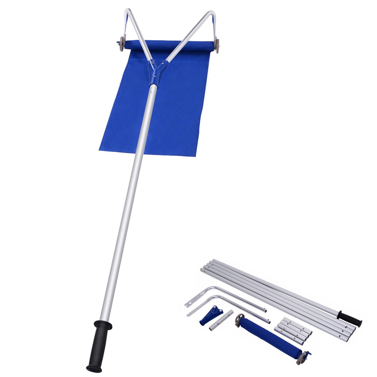 SOARS Râteau à Neige pour Toit, Pelle à Neige Téléscopique 180-661 CM, Outils de Déneigement avec roulettes et Toboggan en Tissu Oxford, Construction Stable, pour Toit, Voiture