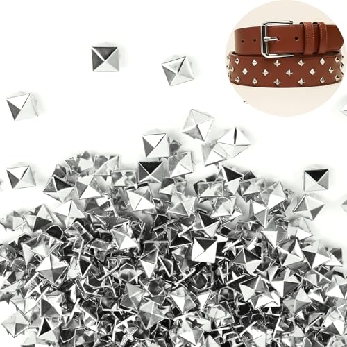 Spikes Studs,500 Pièces Rivets Carrés,Clou,Rivet Cuir,Punk,Belt Rivets,Metal Rivets For...