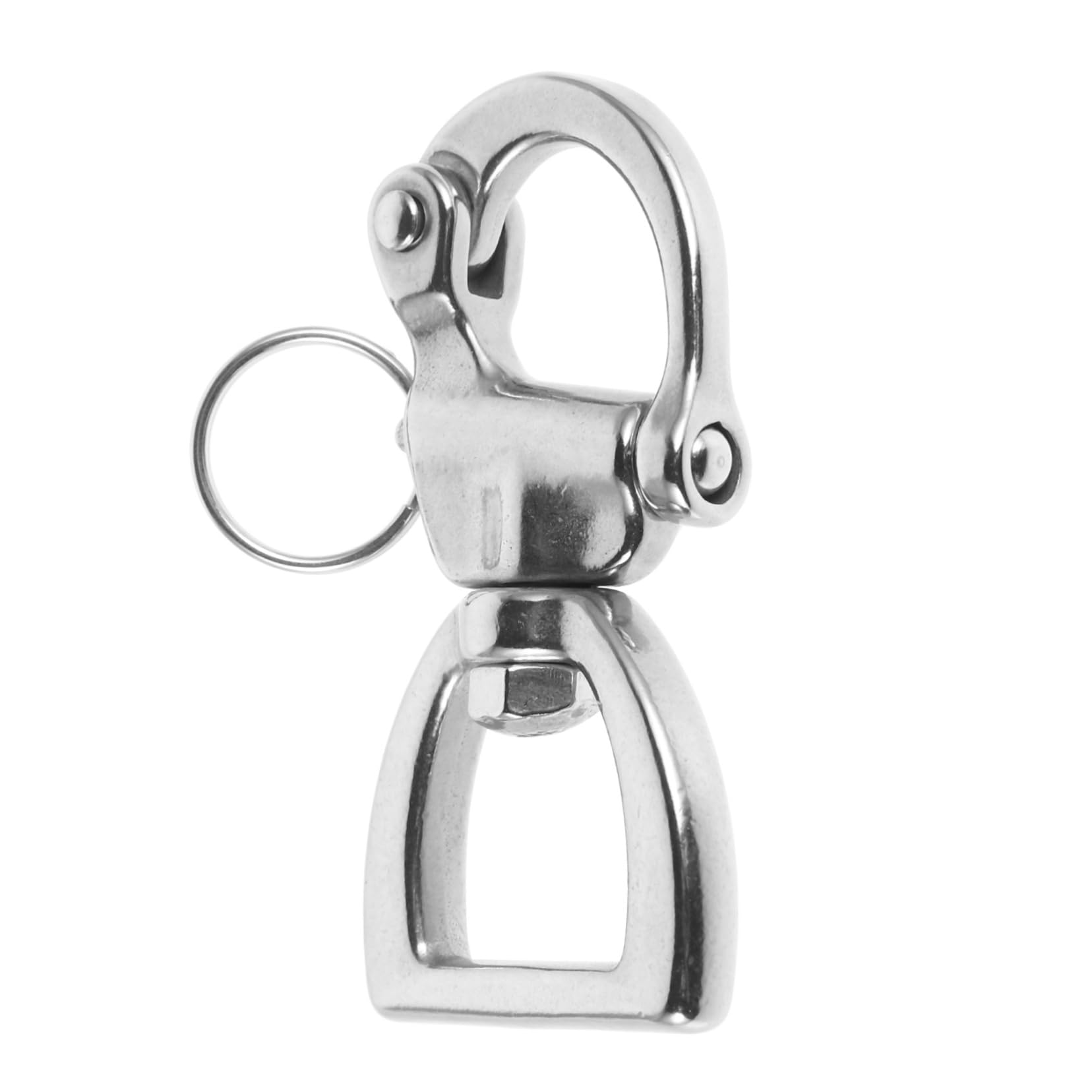 Happyyami Fishing Boat Swivel Carabiner Stainless Steel Outdoor Shackle Rotary Spring Buckle Belt Buckle Versatile for Yacht Outdoor