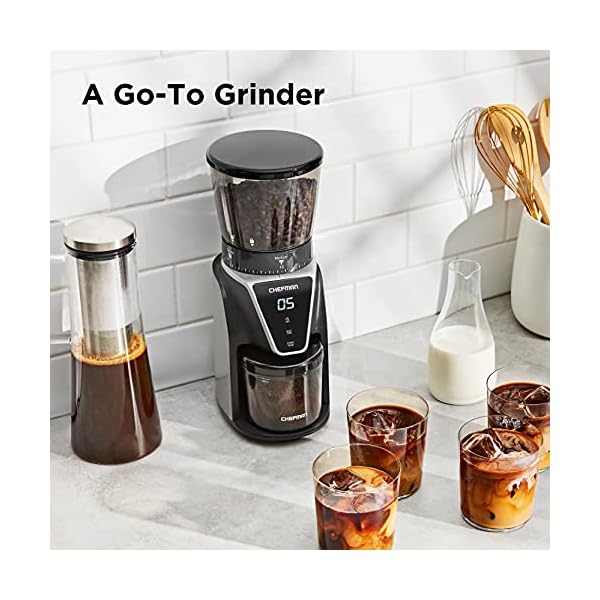 Chefman Conical Burr Coffee Grinder, Create The Boldest & Most