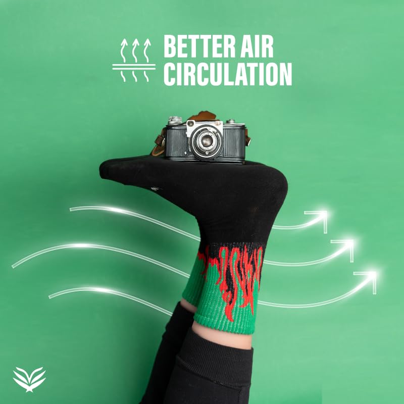 Sockscarving Men Flame Crew Socks | Pure Cotton Sports & Streetwear Style Socks | Comfortable Sneaker Socks for Men4