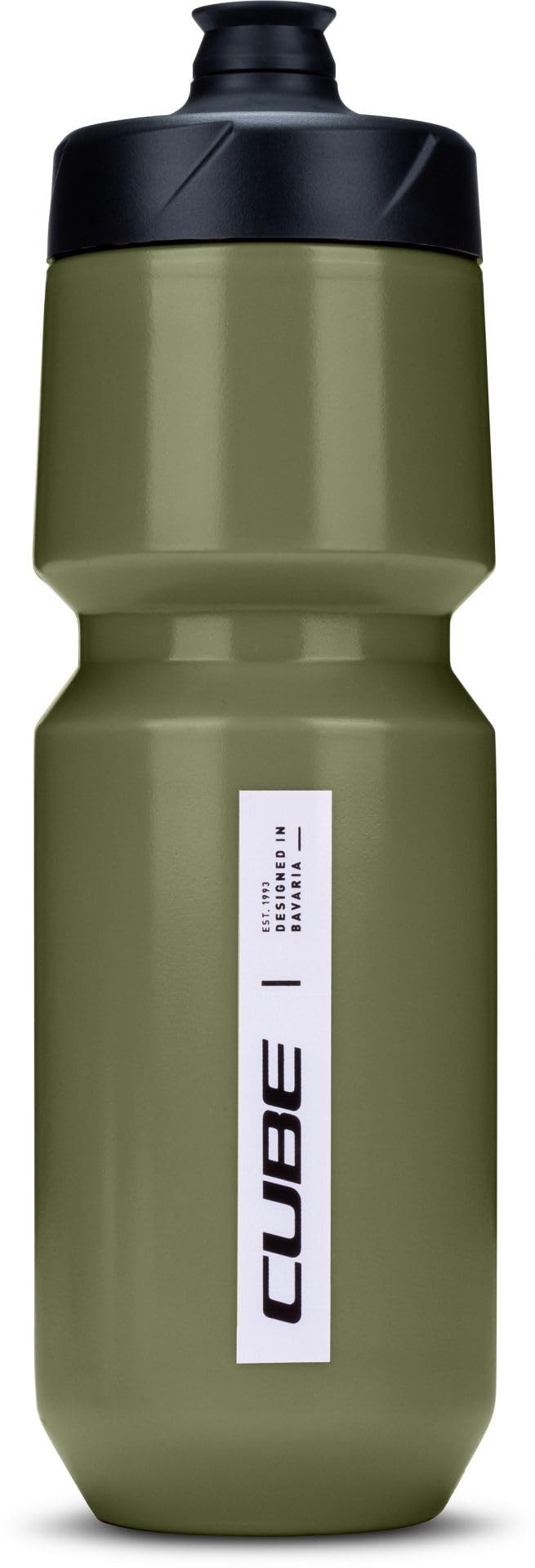 Cube Flow Bottle - Olive Green, 0.75L / Bicycle Cycling Cycle Biking Bike Riding Ride Mountain MTB Road Water Storage Store Vessel Bidon Flask Sport Outdoor Exercise Drink Gym Fits HPP HPA Cage 750ml