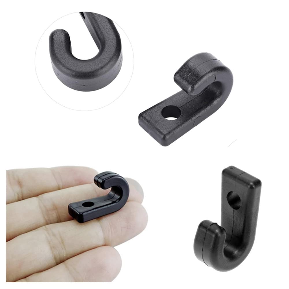 Ganci di Ancoraggio,30 Pcs J Forma Nylon Nero Ancoraggio Ganci,Multi Purpose Durevole Ad Alta Resistenza Clip Nylon Nero Gancio di Ancoraggio per Barca Canoa Bungee