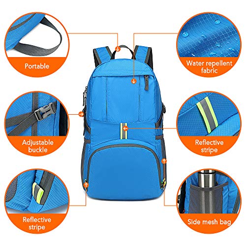 DECDEAL 35L Leve Dobrável Mochila Repelente De Água Saco Pacote para Camping Escalada Caminhadas Via