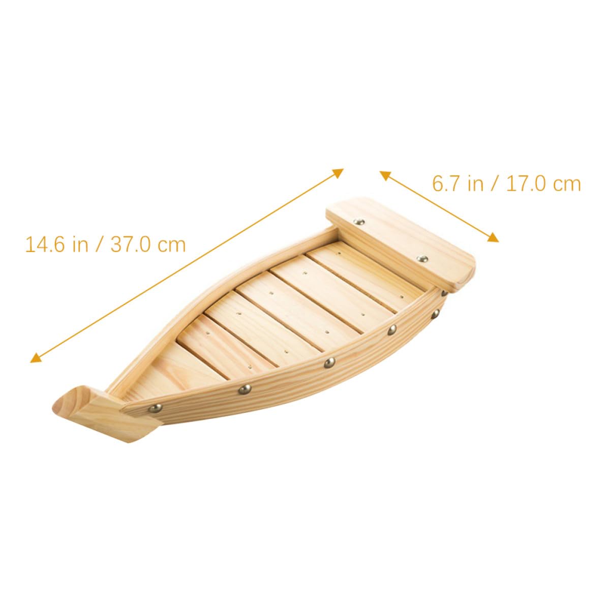 SHINEOFI Bateau à Sushis en Bois Beige pour Service de Sushis et Porte-Sashimi Effet Décoratif, Plateau de Présentation pour Restaurants Japonerie