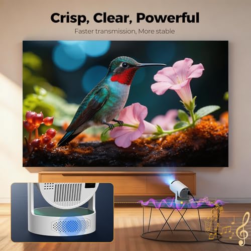 Image of Mini Projector with Bluetooth and WiFi, Upgraded 200 ANSI Lumens Portable Projector 4K, Auto Focus /Keystone, Compatible with iPhone /TV Stick /Laptop for Home Outdoor Movie