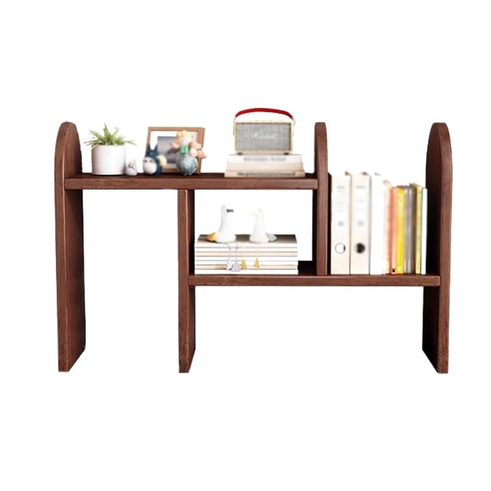 AYCDL Bookcase Retractable Desktop Bookshelf, Open Wooden Adjustable Storage Display Rack, for Home Office Study Organizer Shelf Display Shelf