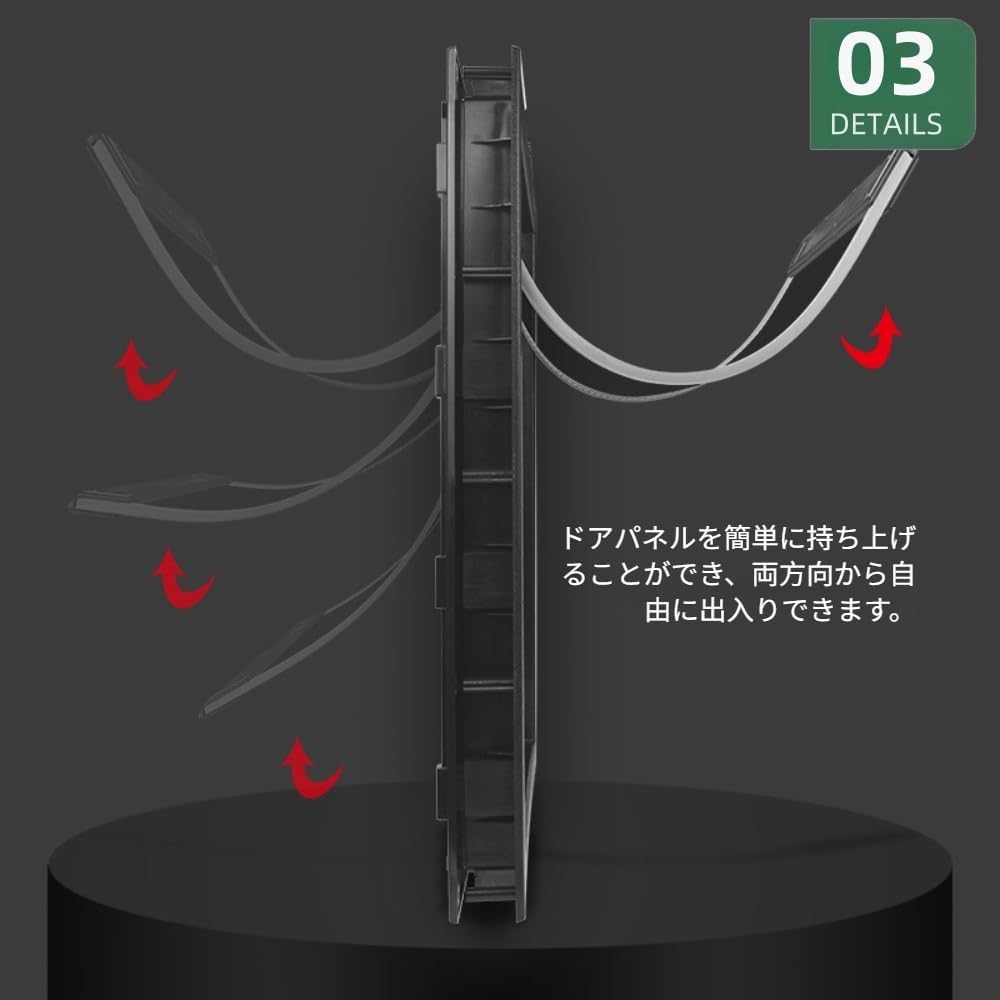 ShineLuxeペットドア、出入り2通り、取付簡単、PVC大型犬用、マグネットリセット、中型犬と大型犬の出入りに適しています (ホ