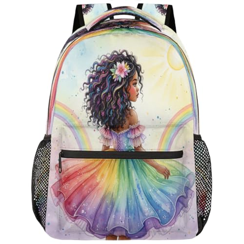 Mochila de viaje ligera negra que reduce el peso en la espalda para adolescentes