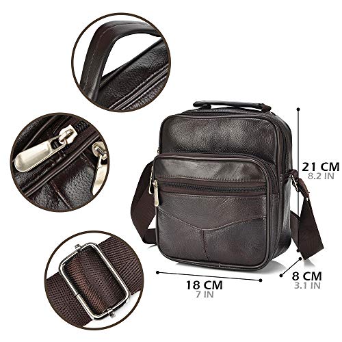 SPAHER Leren Schoudertas Herentas Sling Bag Kleine Handtas Schoudertas Vintage Messenger Polstas Messenger Bags Heren… - Afbeelding 6