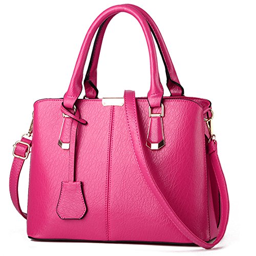 FiveloveTwo Femme Élégant Ornements Sac Tote Pochettes Clutches Sacs Bandoulière PU Cuir Sac À Épaule Main Messenger Rosé