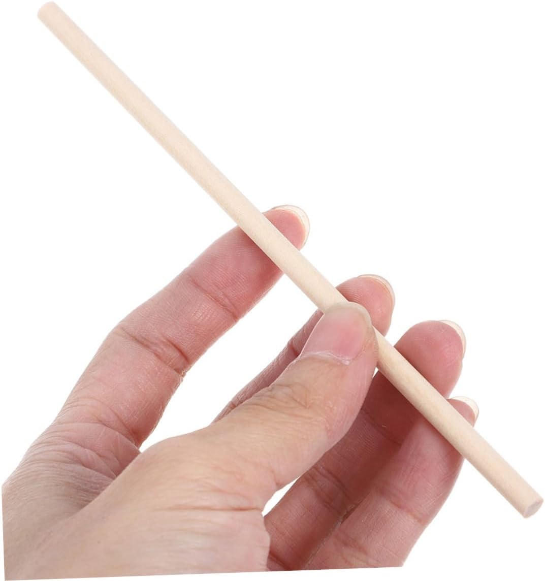 Gadpiparty 200pcs Wooden Craft Sticks and Dowels Rods 15x0.5cm Unfinished Natural Wood for DIY Crafts, Flower Bouquets, Model Materials, and Cake Support