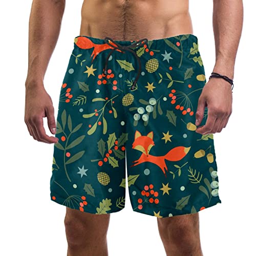 Maillots de Bain Hommes Renard et Feuilles Short de Plage