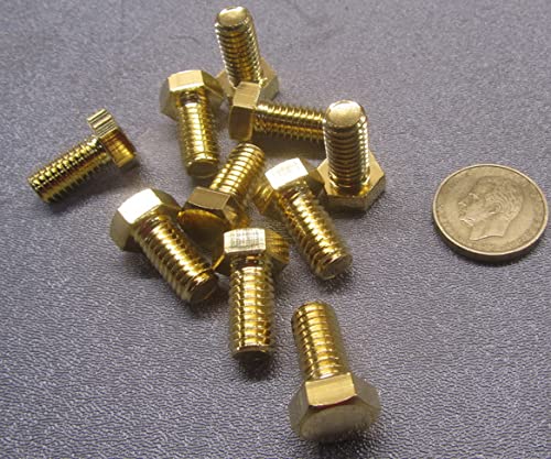 Brass Hex Head Bolts FT 3/8"-16 Thread x .750" Long 10 pcs