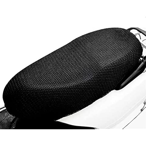ikasus Black Motorcycle Scooter Moped Seat Cover Seat Anti-Slip Cushion 3D Spacer Mesh Fabric Motorcycle Mesh Seat Cover Fabric Waterproof Breathable Motorcycle Net Cover Black 4XL Cover